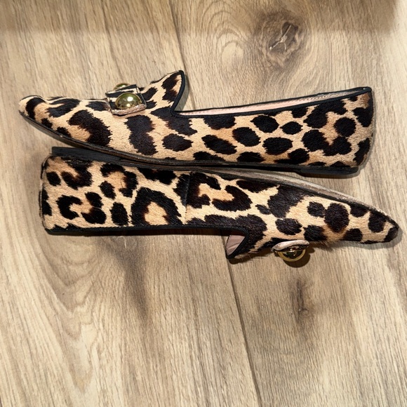KATE SPADE NEW YORK Sutton Loafers Leopard Print Calf Hair Ballet Flat Shoes - Picture 5 of 6